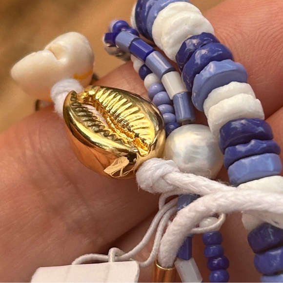 J.Crew New Seaside Bracelet Set of 3 NWT fresh water Pearl vacation resort coast - Picture 9 of 11